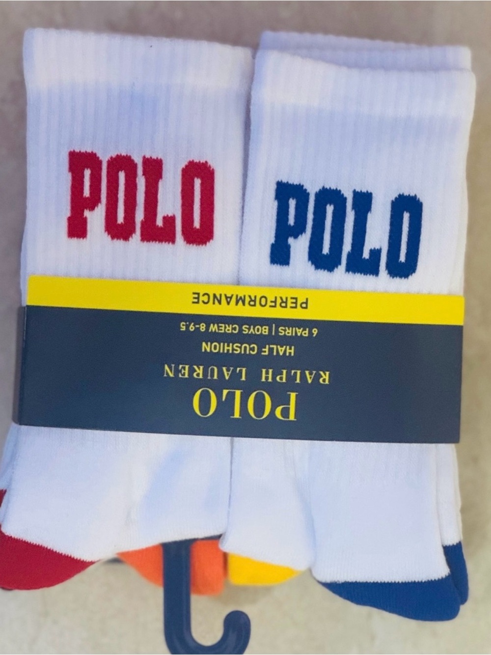 Polo Ralph Lauren Logo Athletic Crew Sock 6-Pack - Picture 3 of 9